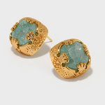 Square Blue Crack Stone Studs - booneealus