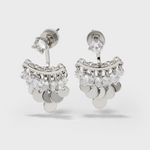 Multi-metal Disc Zircon Tassel Earrings - booneealus