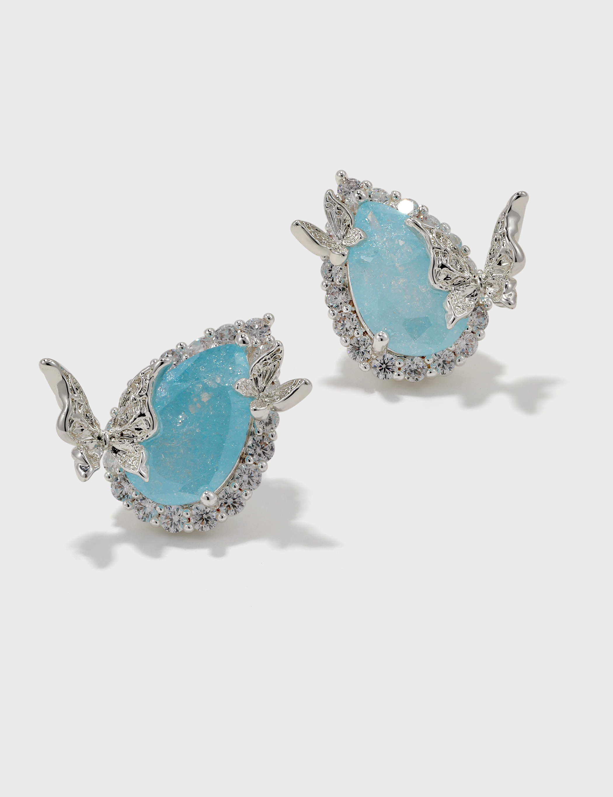 Teardrop-Shaped Butterfly Studs - booneealus