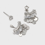 Multi-metal Disc Zircon Tassel Earrings - booneealus