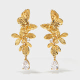Golden Bloom Wings Earring - booneealus