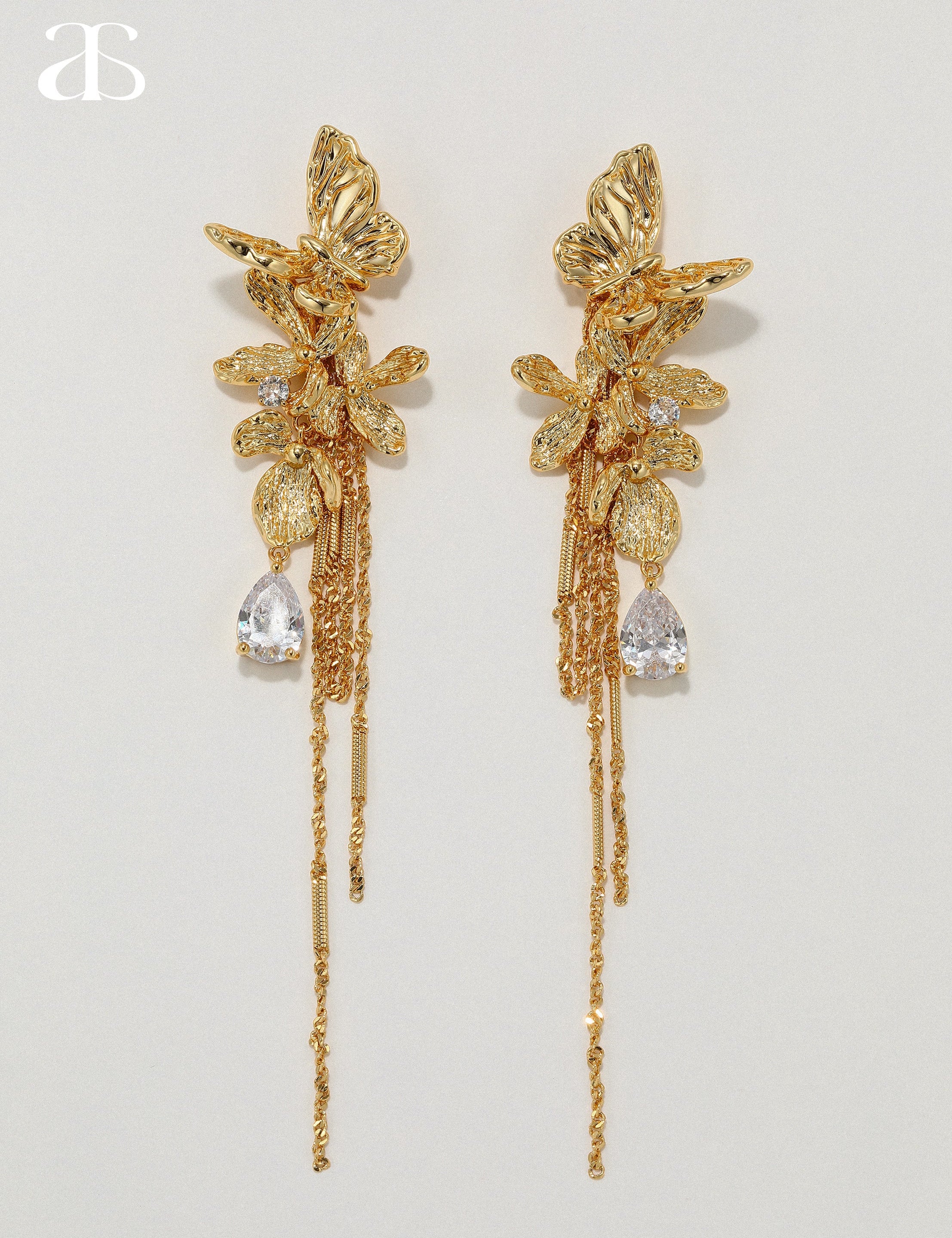 Golden Bloom Wings Earring - booneealus