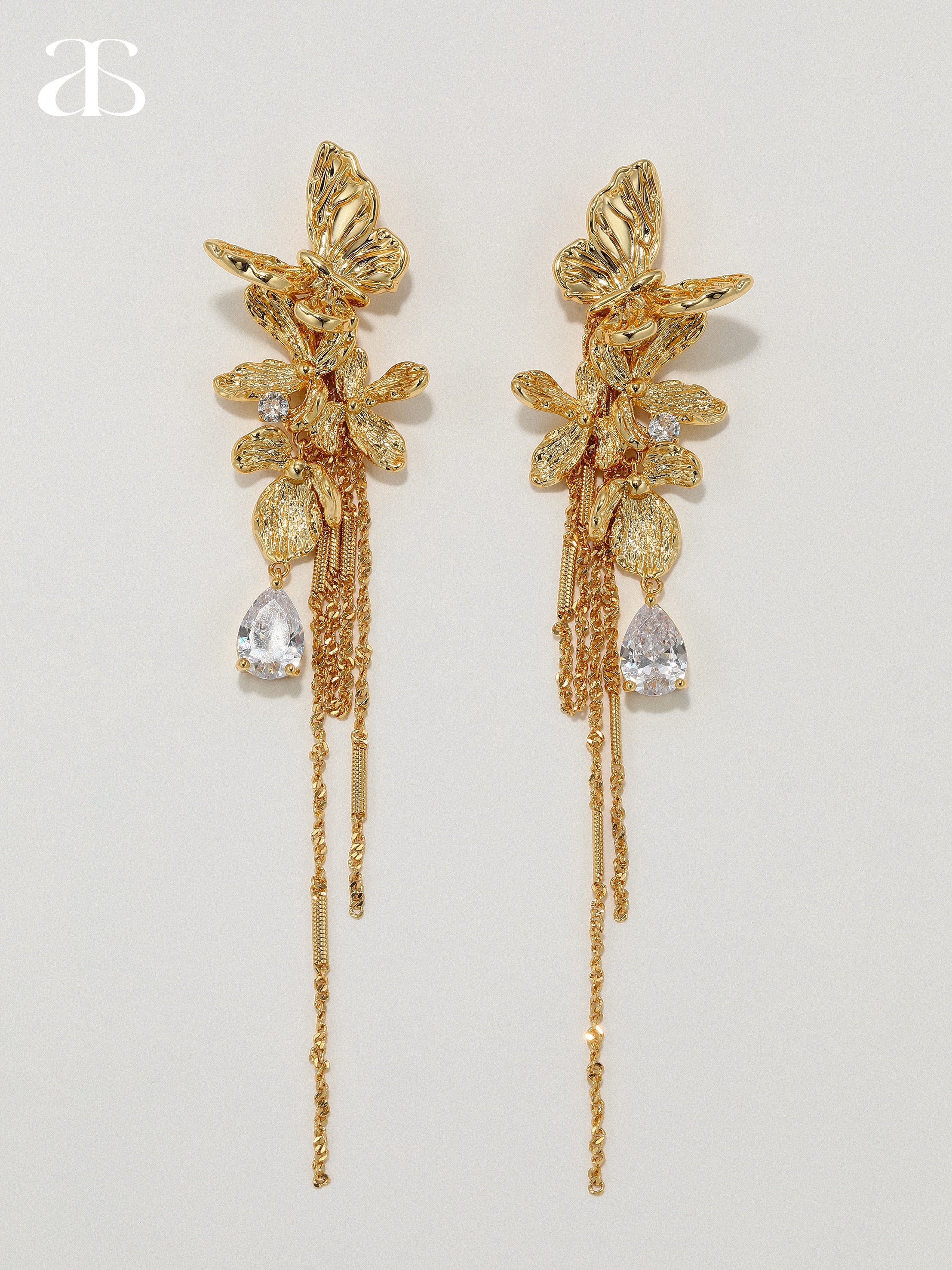 Golden Bloom Wings Earring - booneealus