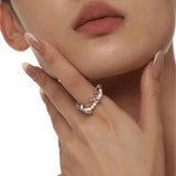 Cream - Roll - Shaped Freshwater Pearl Ring