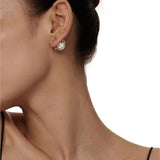 Musical - Note - Shaped Pearl - Surrounded Detachable Ear Studs