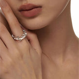 Cream - Roll - Shaped Freshwater Pearl Ring