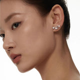 Musical - Note - Shaped Geometric - Spliced - Link Earrings With Diamonds