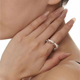 Cream - Roll - Shaped Freshwater Pearl Ring