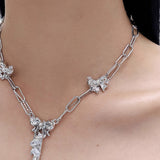 Three - dimensional Butterfly - knot Pull - chain Necklace