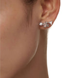 Musical - Note - Shaped Geometric - Spliced - Link Earrings With Diamonds