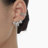 Clear Gemstone Spliced Stud Earrings