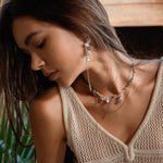 Freshwater Pearl Teardrop Zircon Long Earrings - booneealus