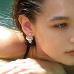Multi-metal Disc Zircon Tassel Earrings - booneealus