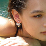 Multi-metal Disc Zircon Tassel Earrings - booneealus