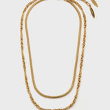 Round Snakebone Chain Handmade Chain Stacking Necklace - booneealus