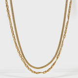Round Snakebone Chain Handmade Chain Stacking Necklace - booneealus