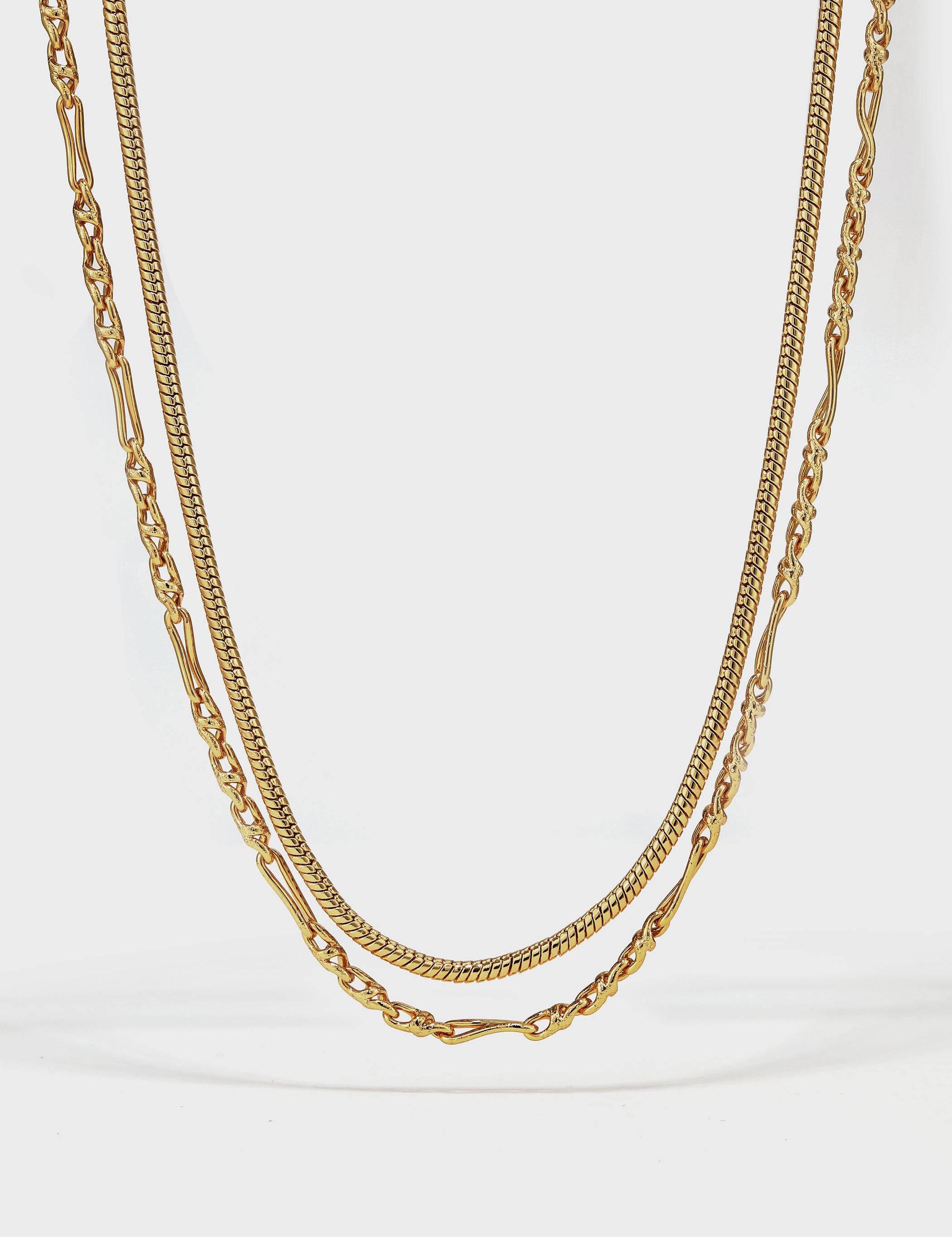Round Snakebone Chain Handmade Chain Stacking Necklace - booneealus