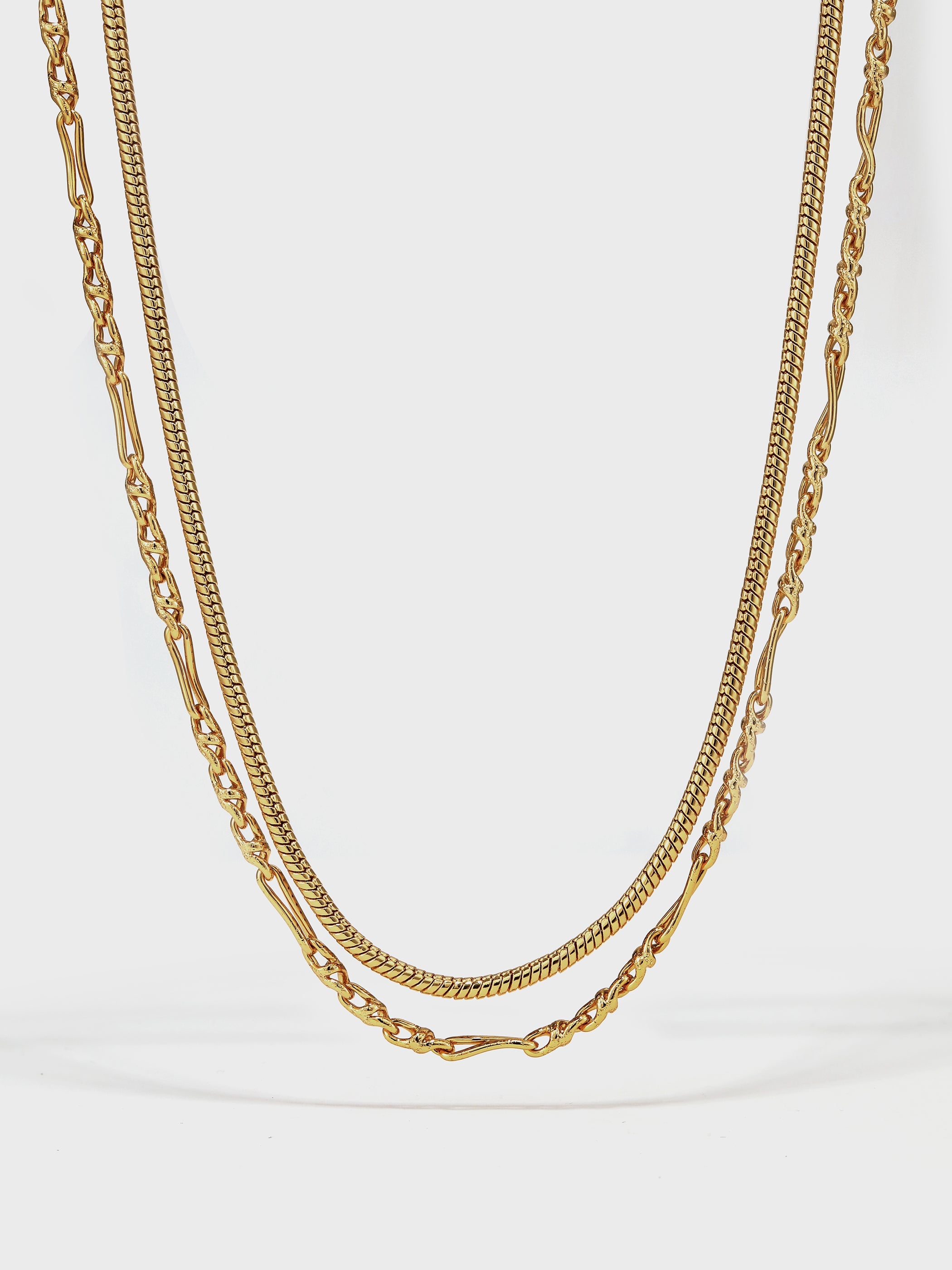 Round Snakebone Chain Handmade Chain Stacking Necklace - booneealus