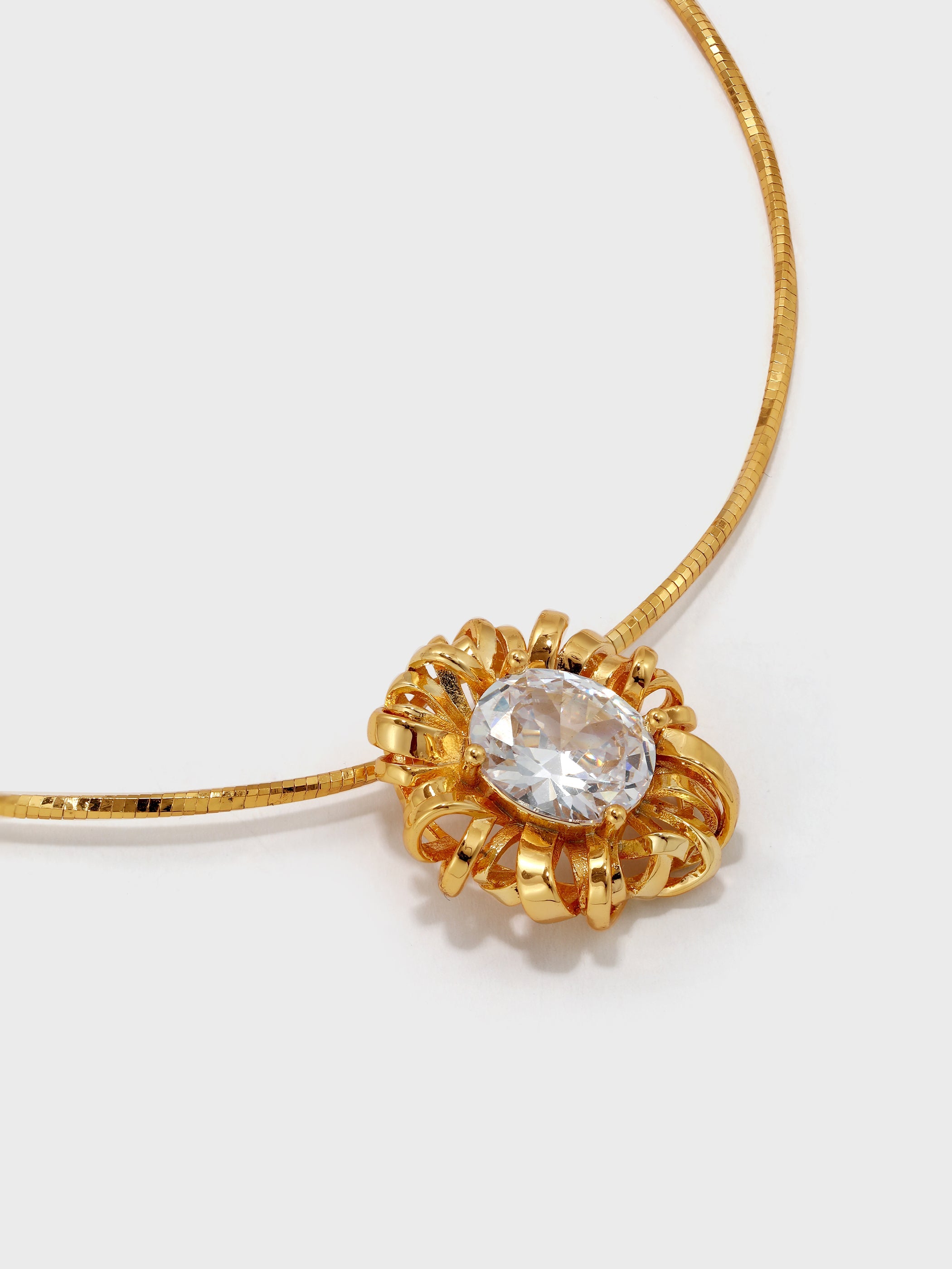 Twisted Braided Wrap Zirconia Necklace - booneealus