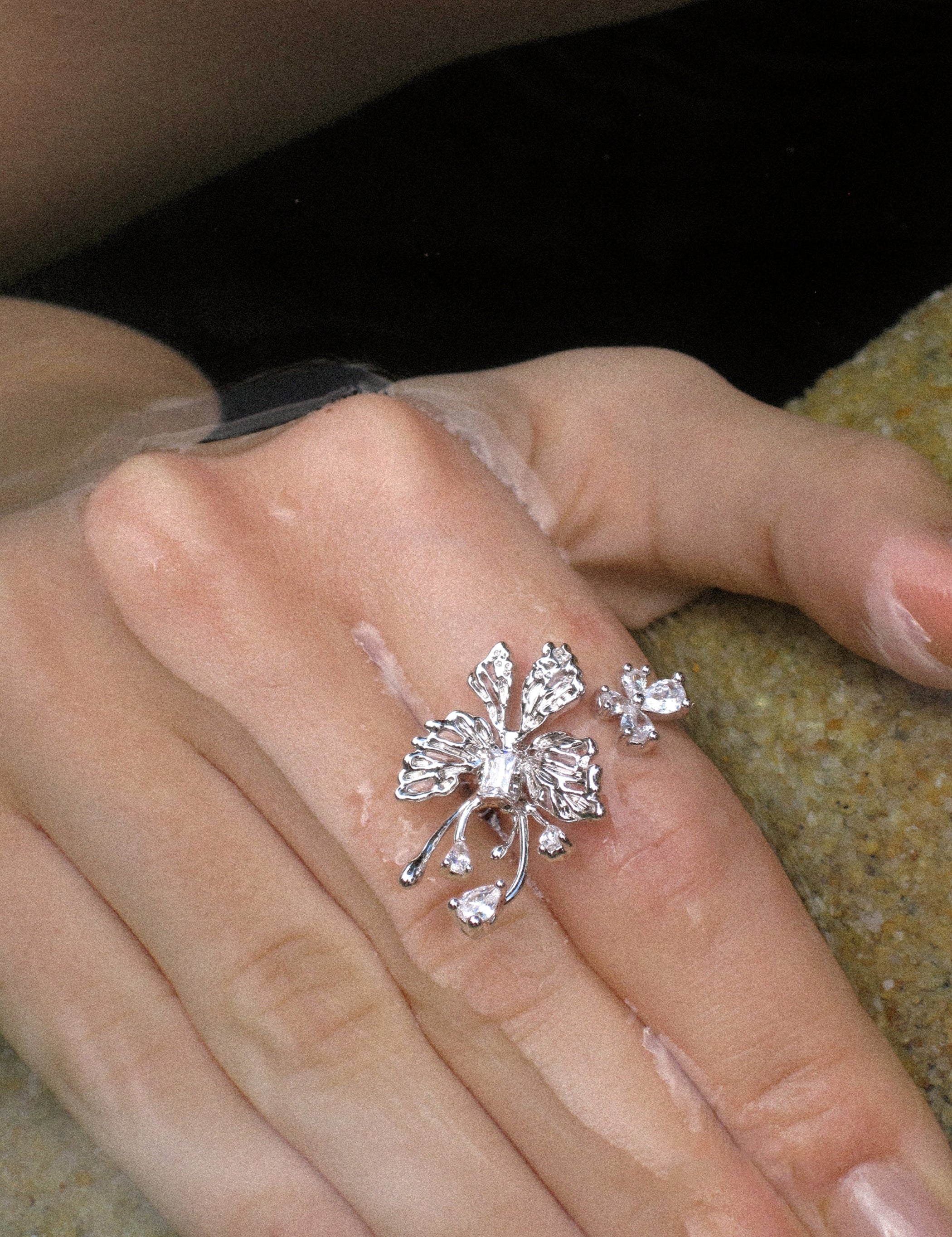 Zircon Butterfly Open Ring - booneealus