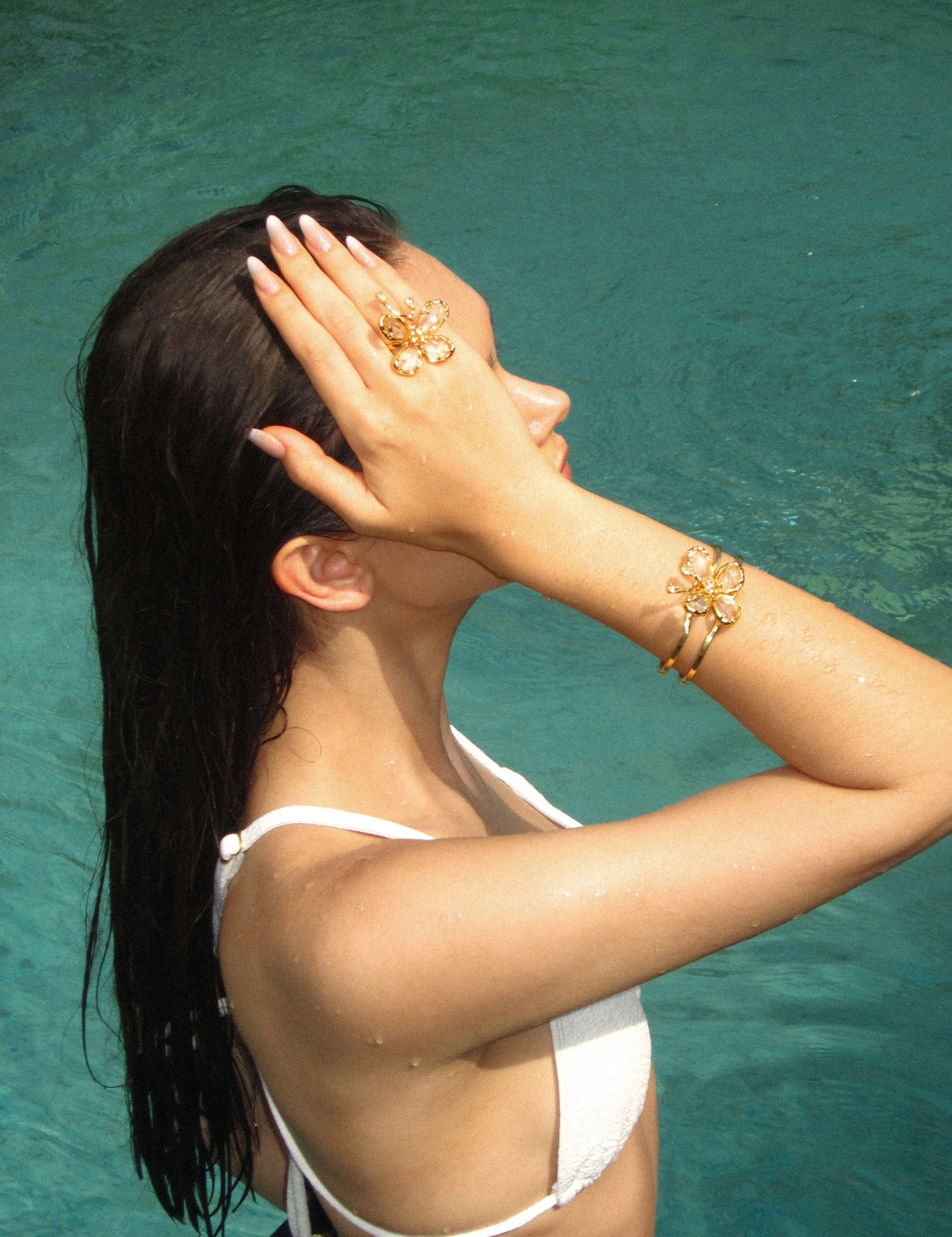 Cut Crystal Butterfly Ring - booneealus