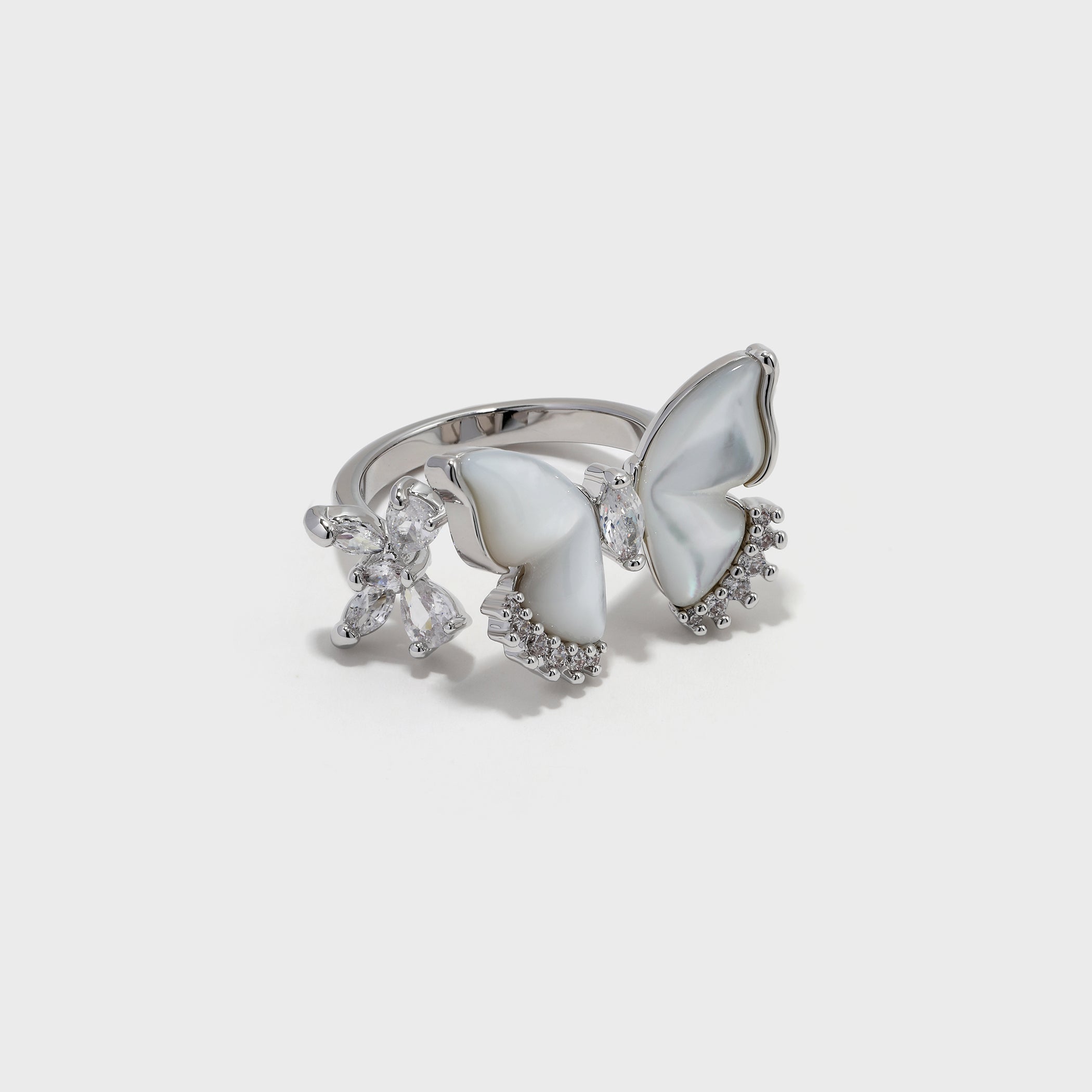 Shell Butterfly Open Ring - booneealus