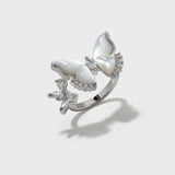 Shell Butterfly Open Ring - booneealus