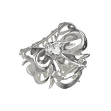 Large - sized Zircon Heart - shaped Butterfly - knot Hairpin&nbsp;