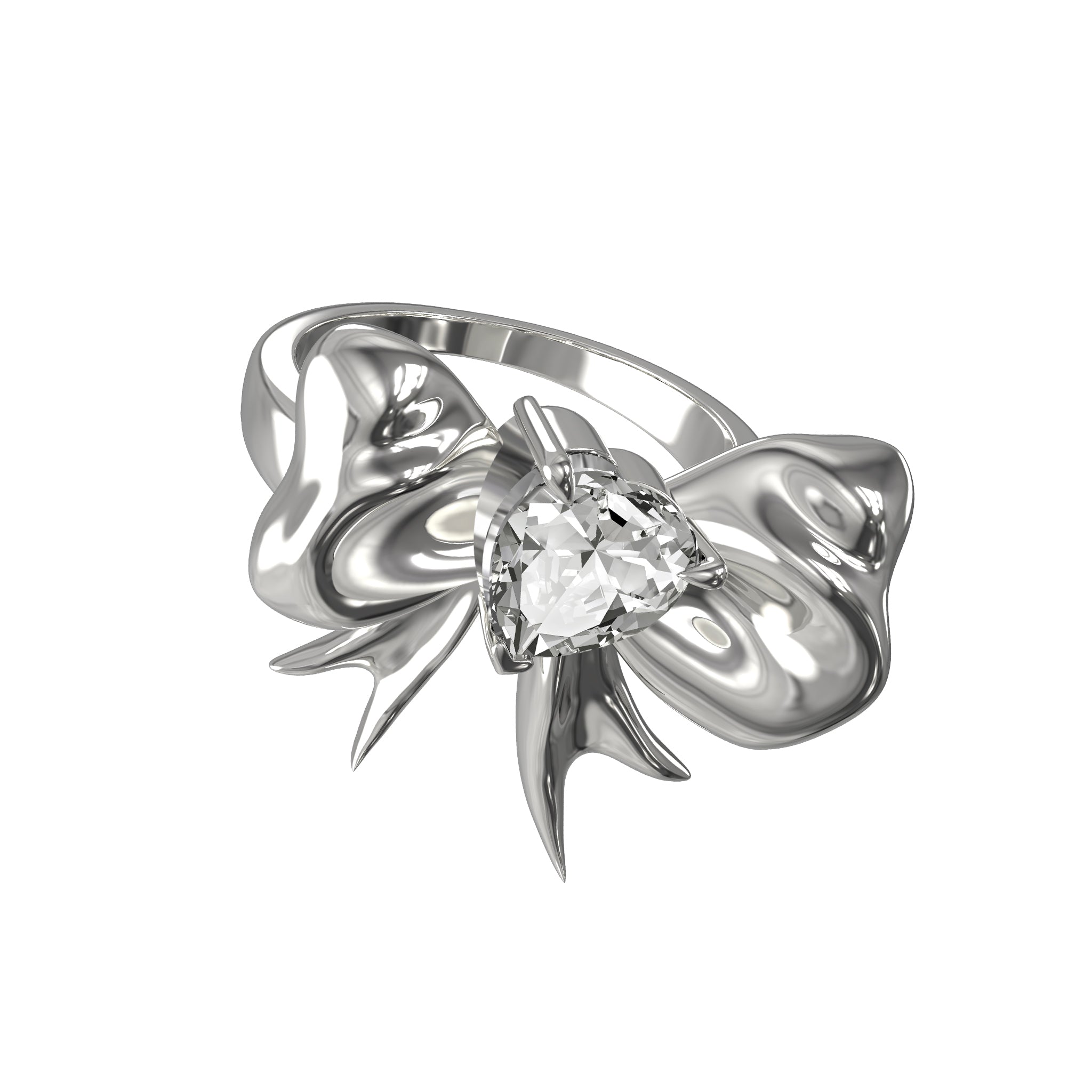Butterfly - knot Inlaid Diamond Ring (Large / Small Size)