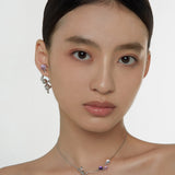 童话/气球兔琉璃彩珠旋转耳钉