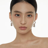 童话/宝石兔C圈镶钻耳环