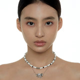 Heart - shaped Butterfly - knot Double - layer Fine Chain