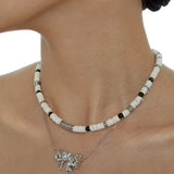 Shell Rough - Stone Beaded Necklace.